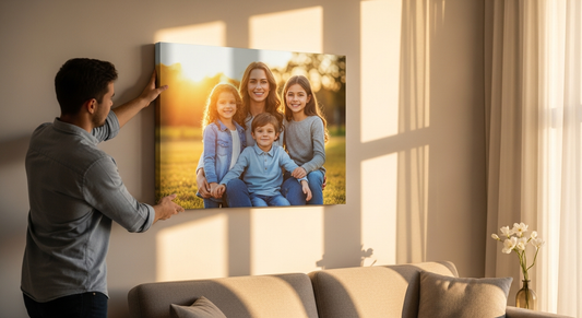 Hanging a canvas print on the wall